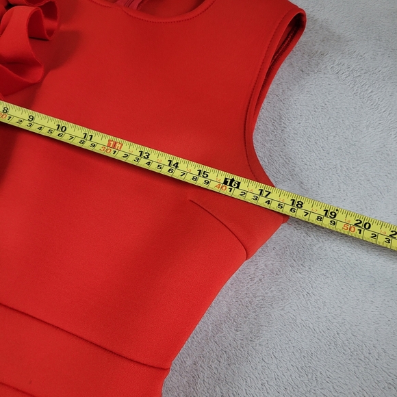 Elegant Red Ruffle Dress - Picture 8 of 11
